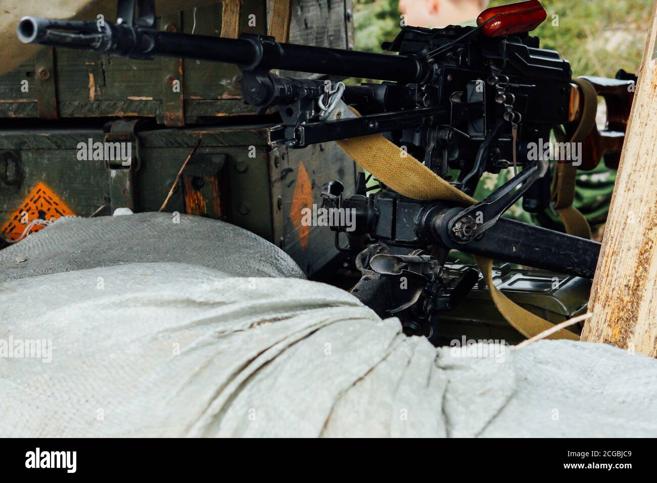 largecaliber machine gun for firing at war weapons Stock Photo Alamy