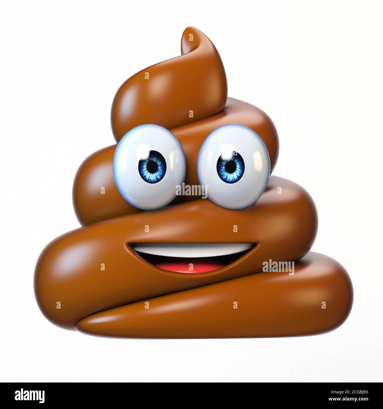 Poop Emoji Isolated On White Background Poo Emoticon 3d Rendering 