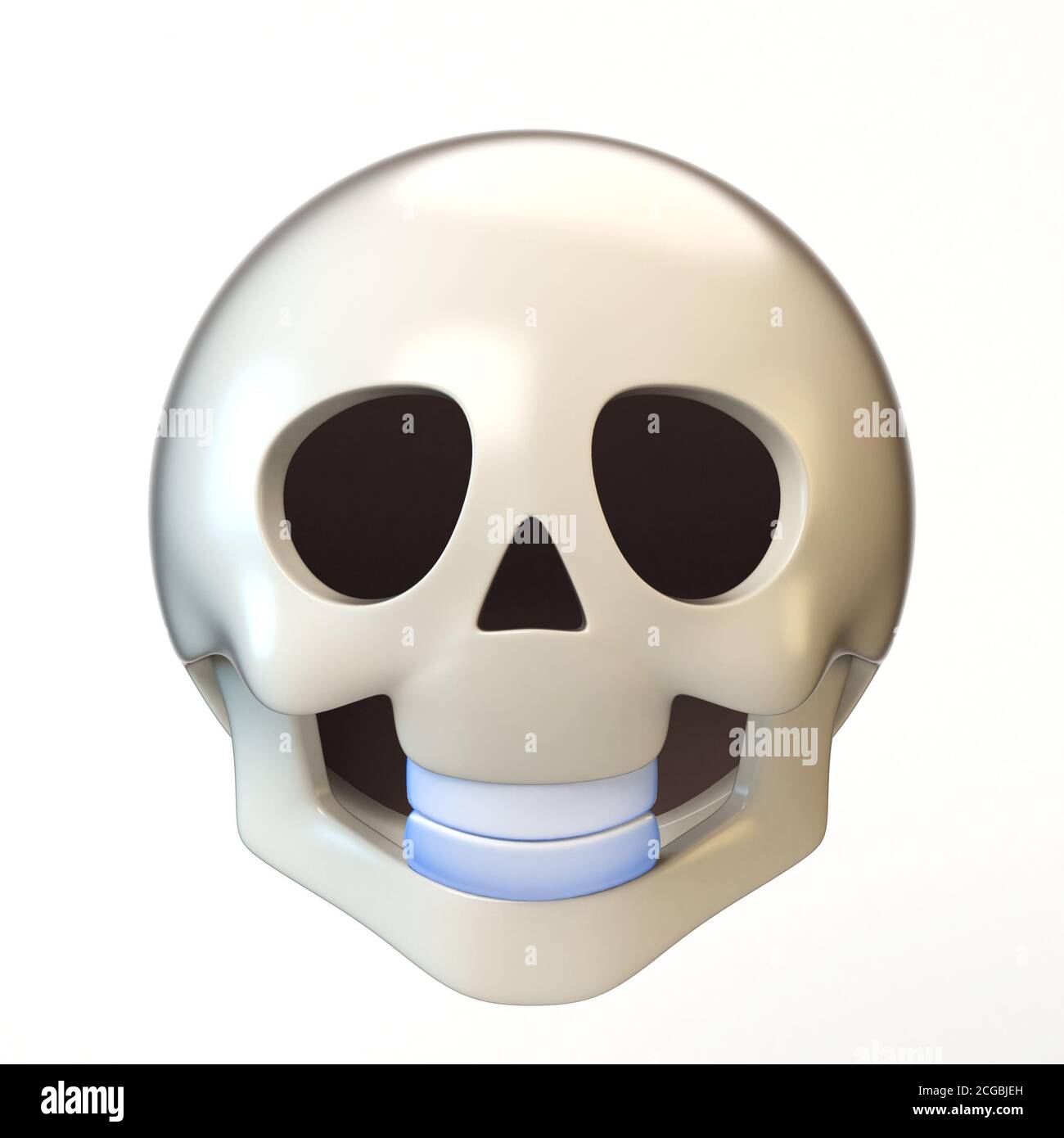 Skull face emoji isolated on white background, dead emoticon 3d ...