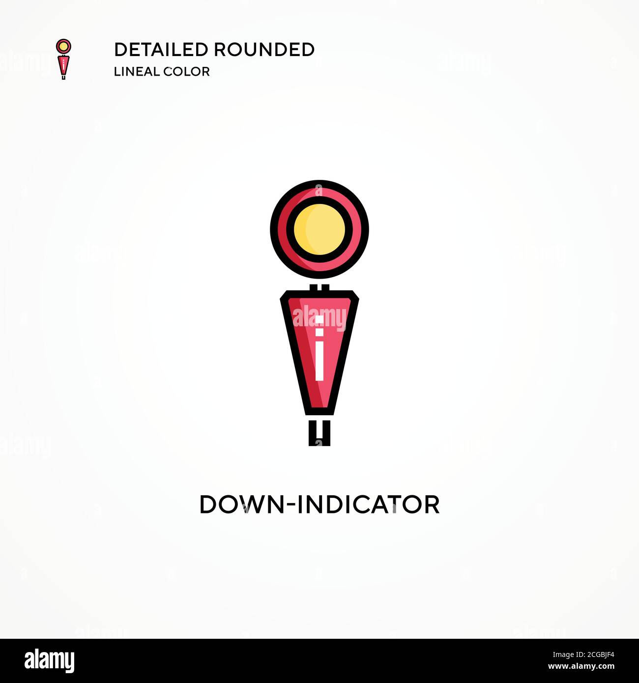 Down-indicator vector icon. Modern vector illustration concepts. Easy ...