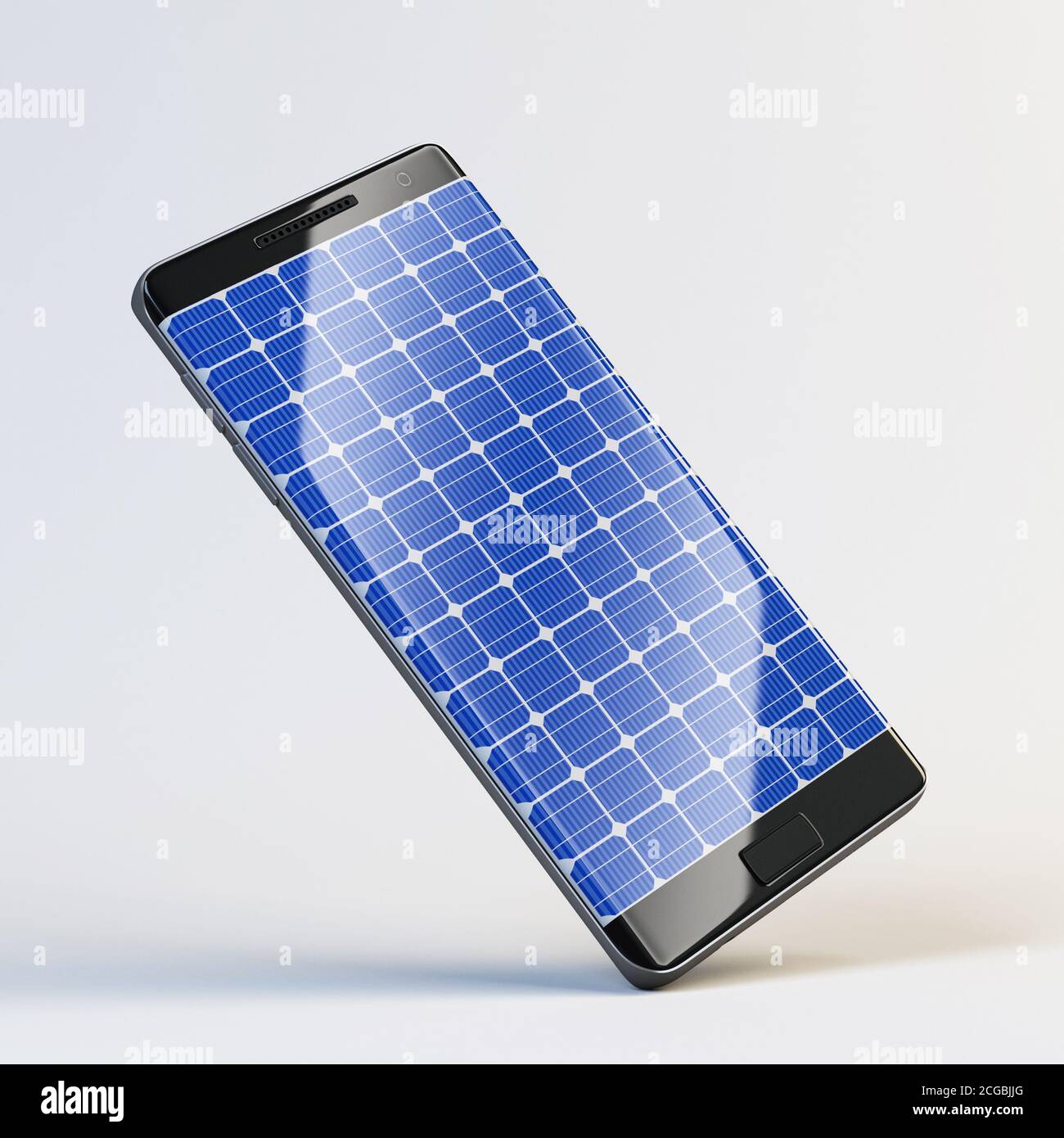 Mobile phone as solar panel 3d rendering Stock Photo - Alamy