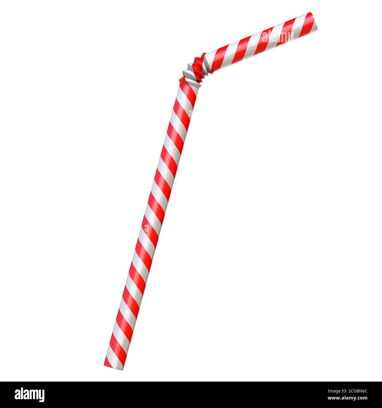 Drinking straw isolated on white 3d rendering Stock Photo