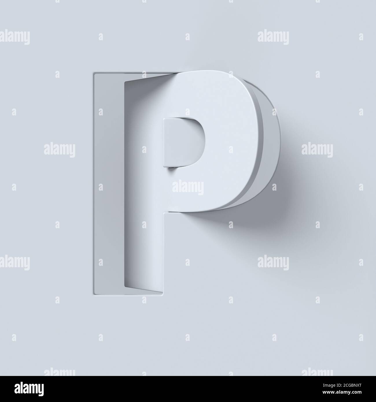 Cut out and rotated font 3d rendering letter P Stock Photo Alamy