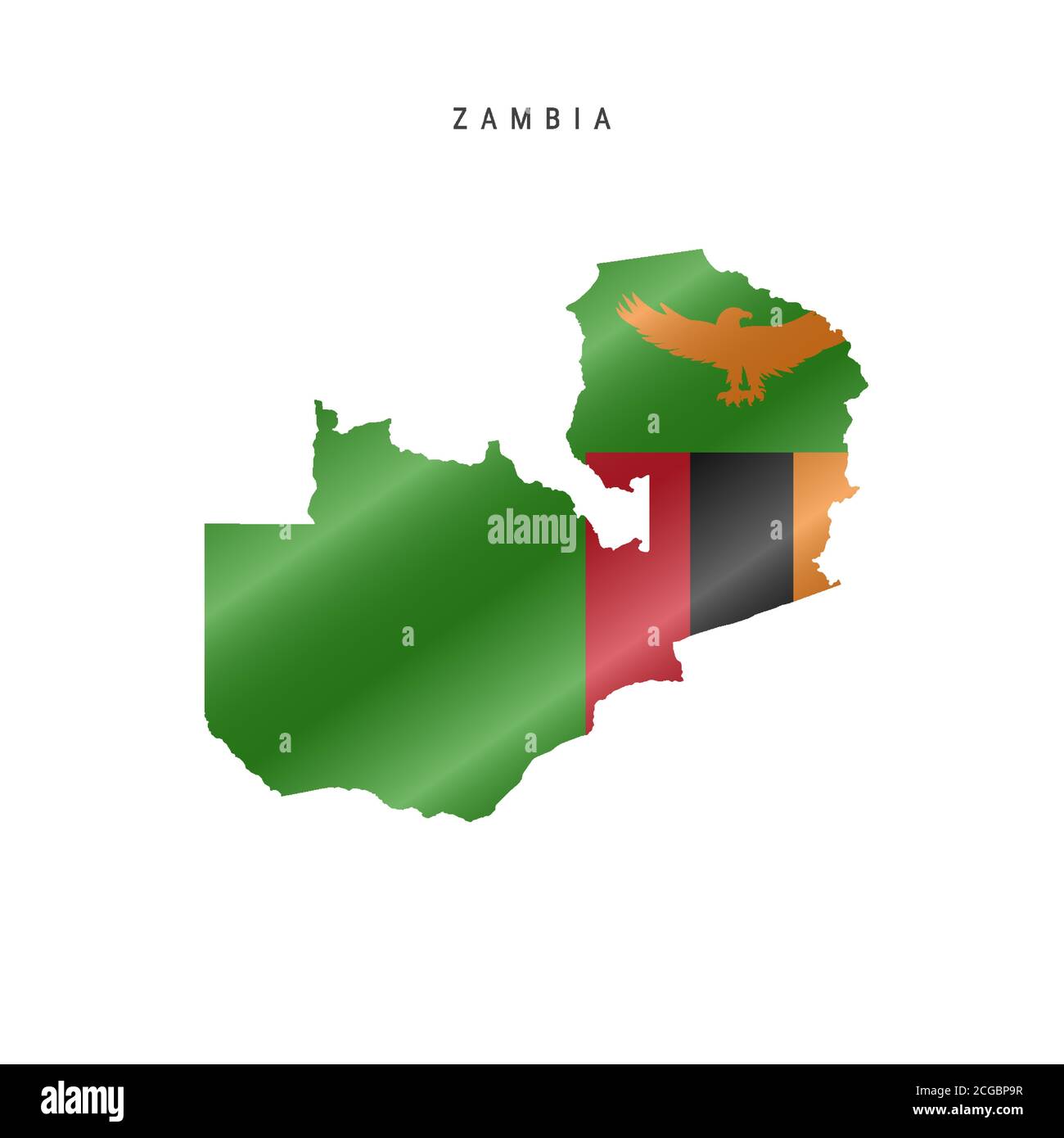 Zambia Flag Map Zambia Flag Map