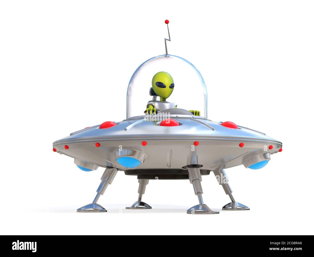 Alien spaceship, flying saucer 3d illustration Stock Photo - Alamy