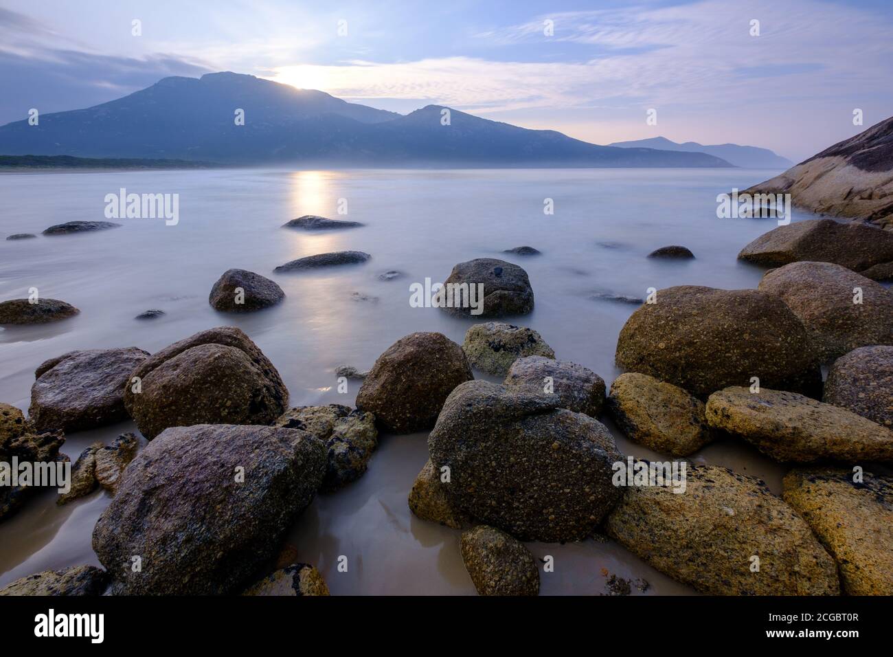 Early morning seascape, Norman Bay, Wilsons Promontory National Park, Victoria, Australia Stock Photo