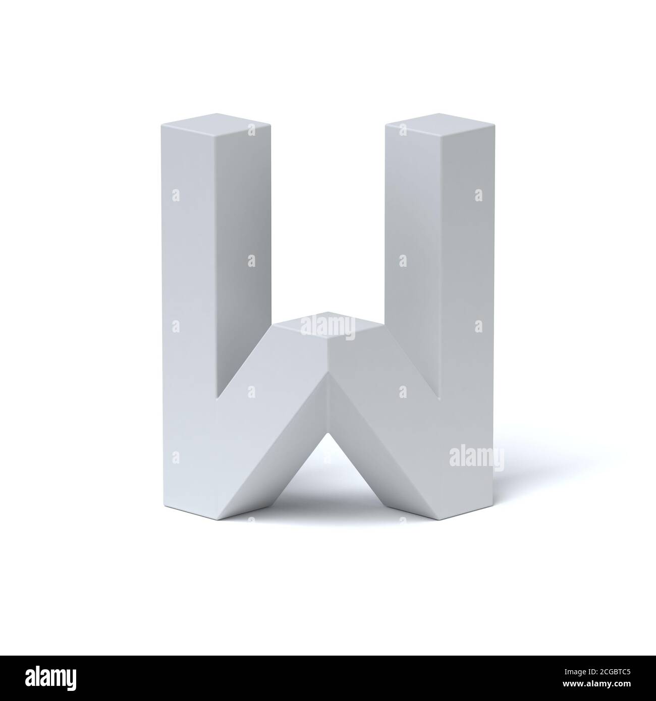 Isometric font 3d rendering letter W Stock Photo - Alamy