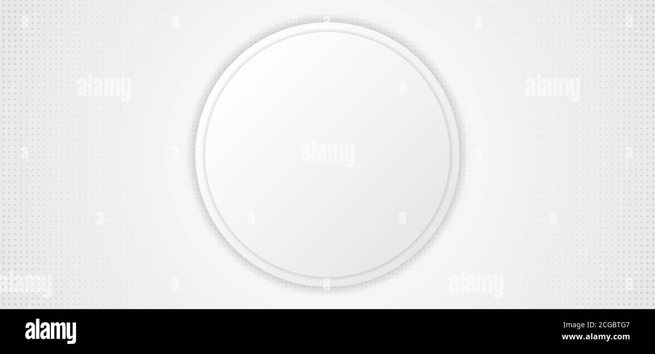 Circle frame overlap layer white background halftone design. vector illustration. Stock Vector