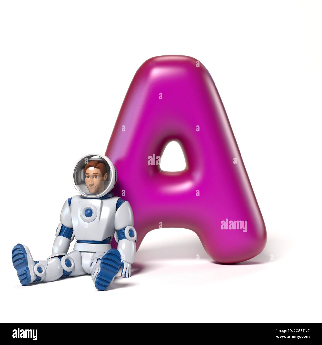 Toy font letter A 3d rendering Stock Photo