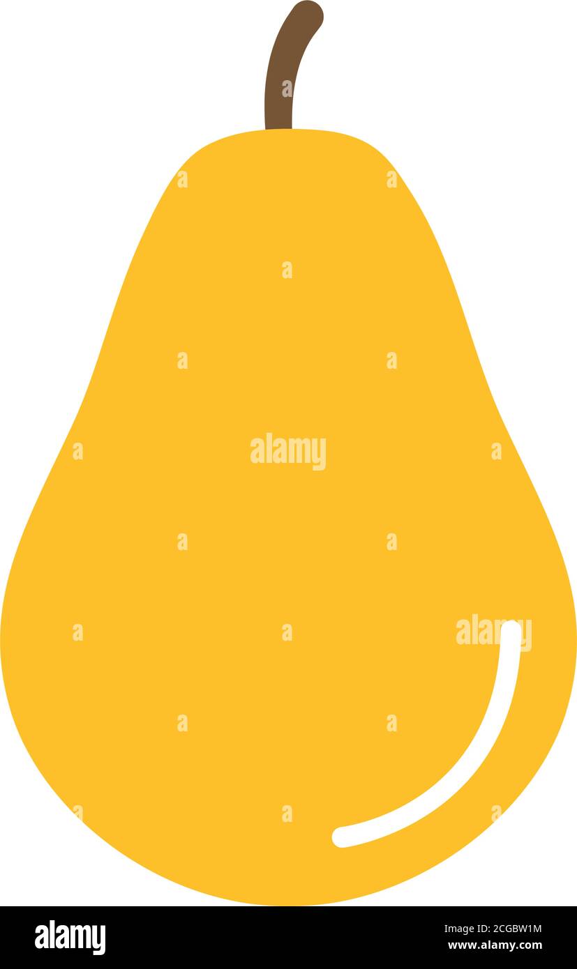 pear fruit icon over white background, flat style, vector illustration ...