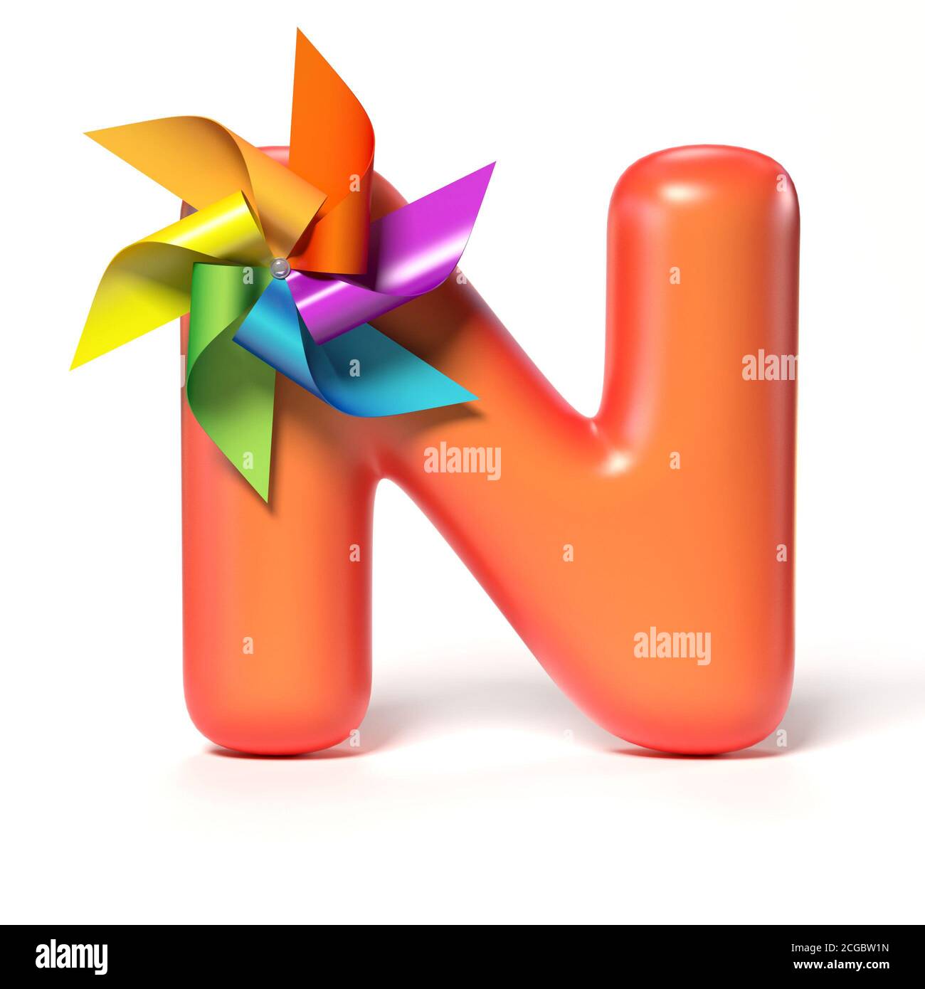Toy font letter N 3d rendering Stock Photo Alamy