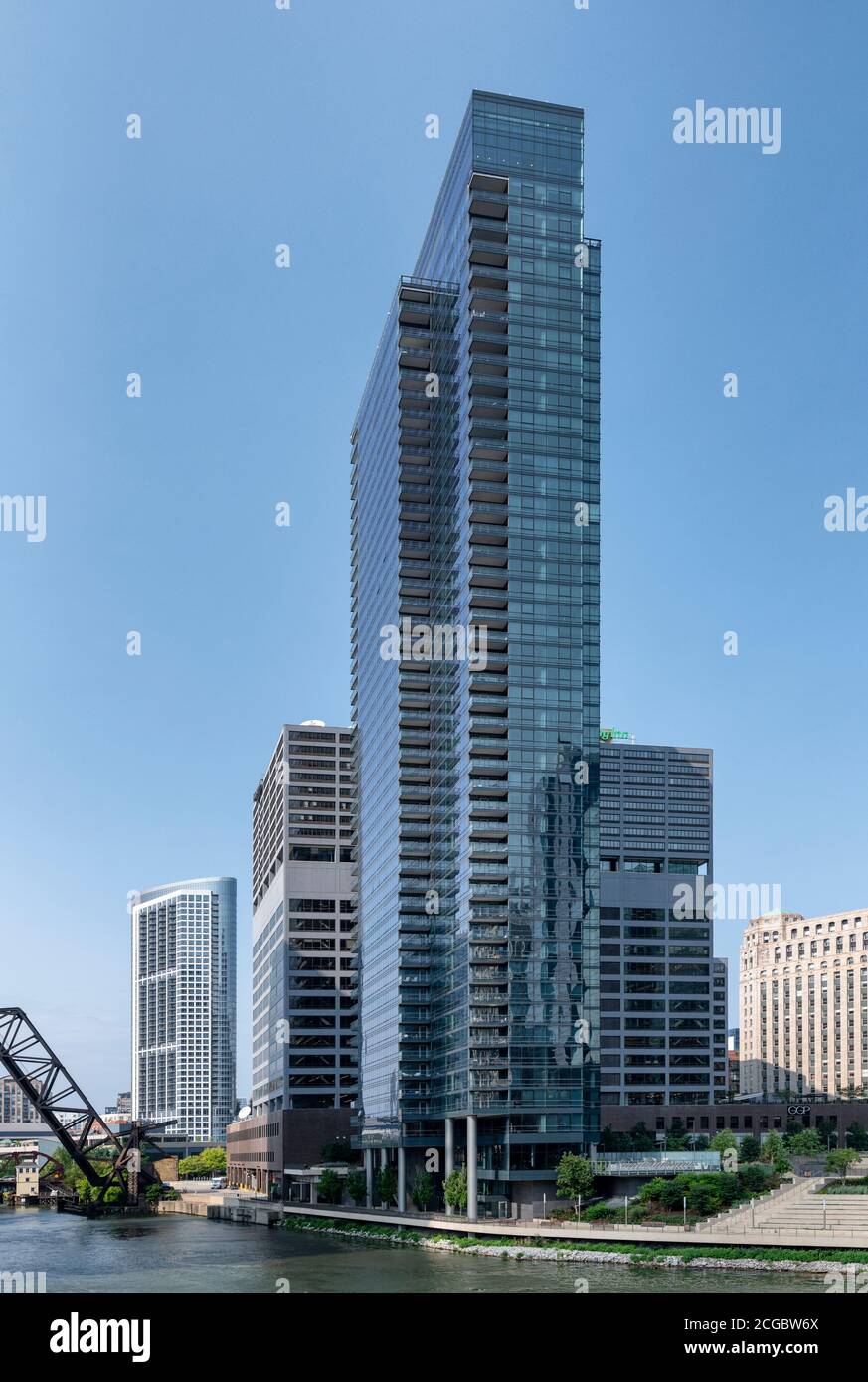 A day shot of Wolf Point West tower Chicago, USA 2016. Stock Photo