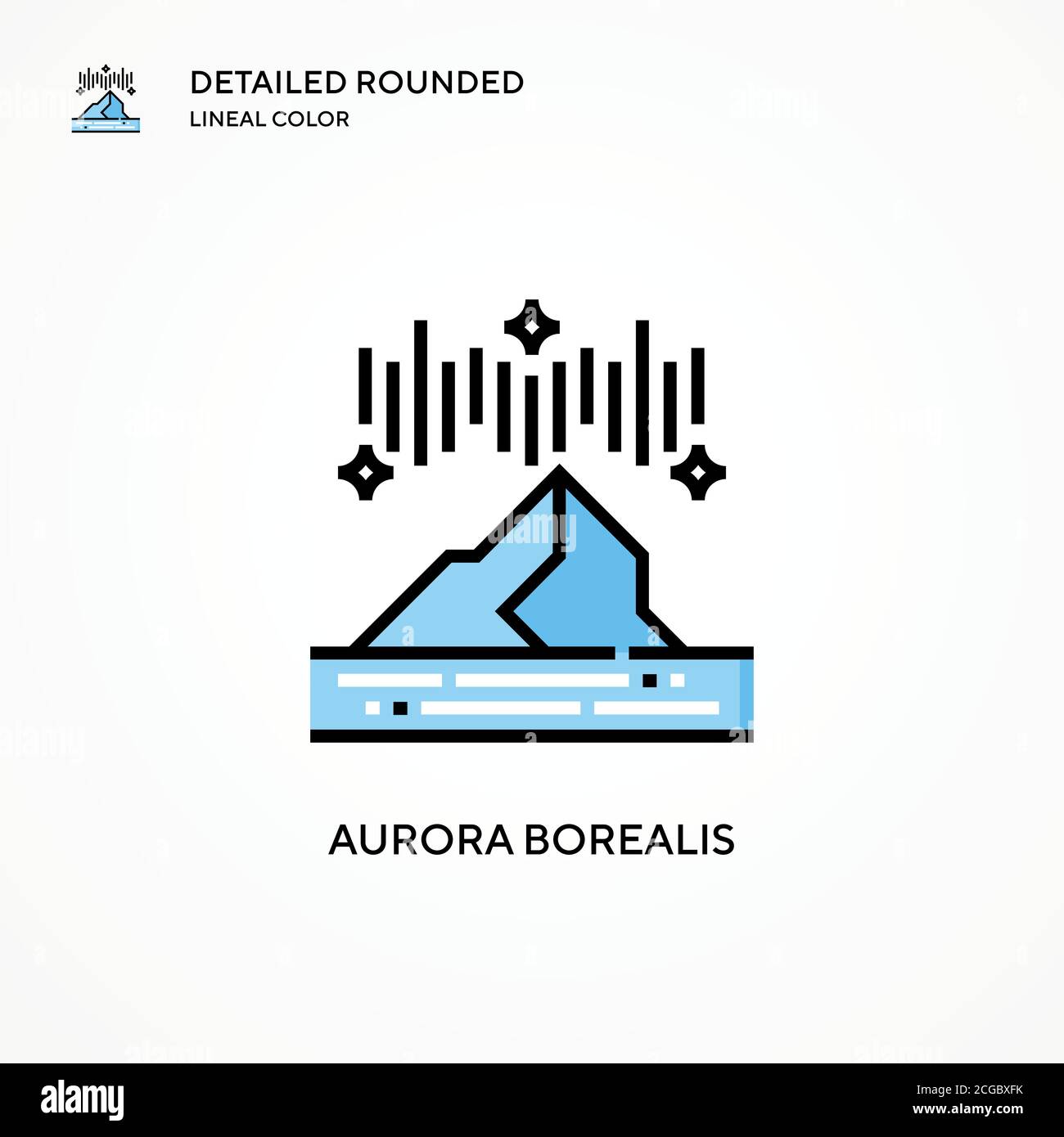 Aurora borealis vector icon. Modern vector illustration concepts. Easy to edit and customize. Stock Vector