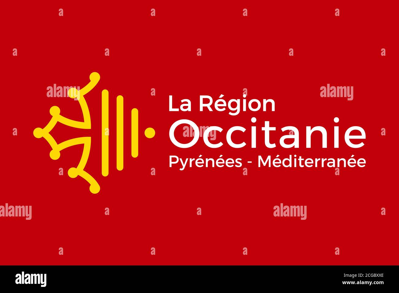 Regional flag of Occitanie France Stock Photo
