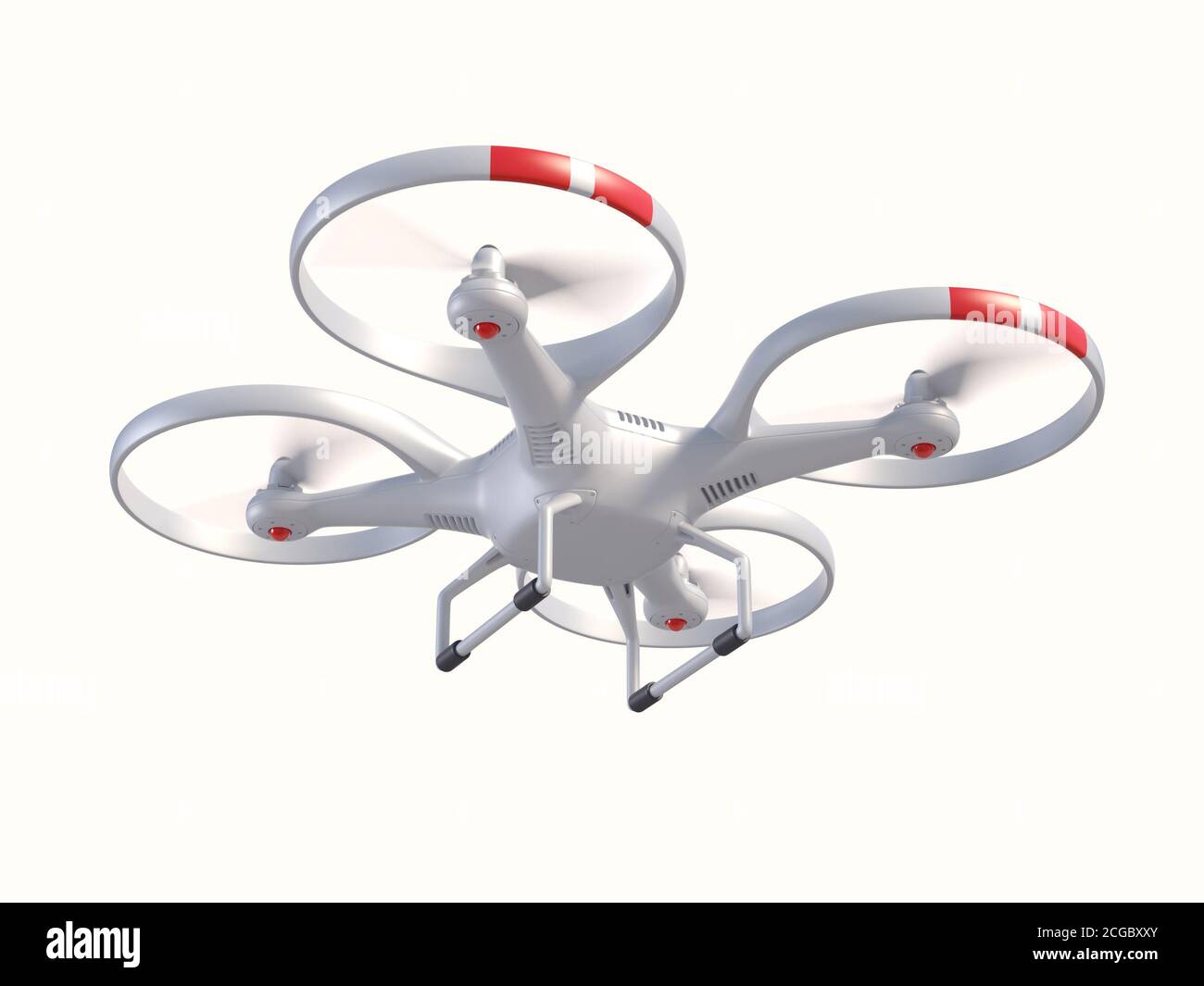 Drone isolated on white background 3d illustration Stock Photo - Alamy