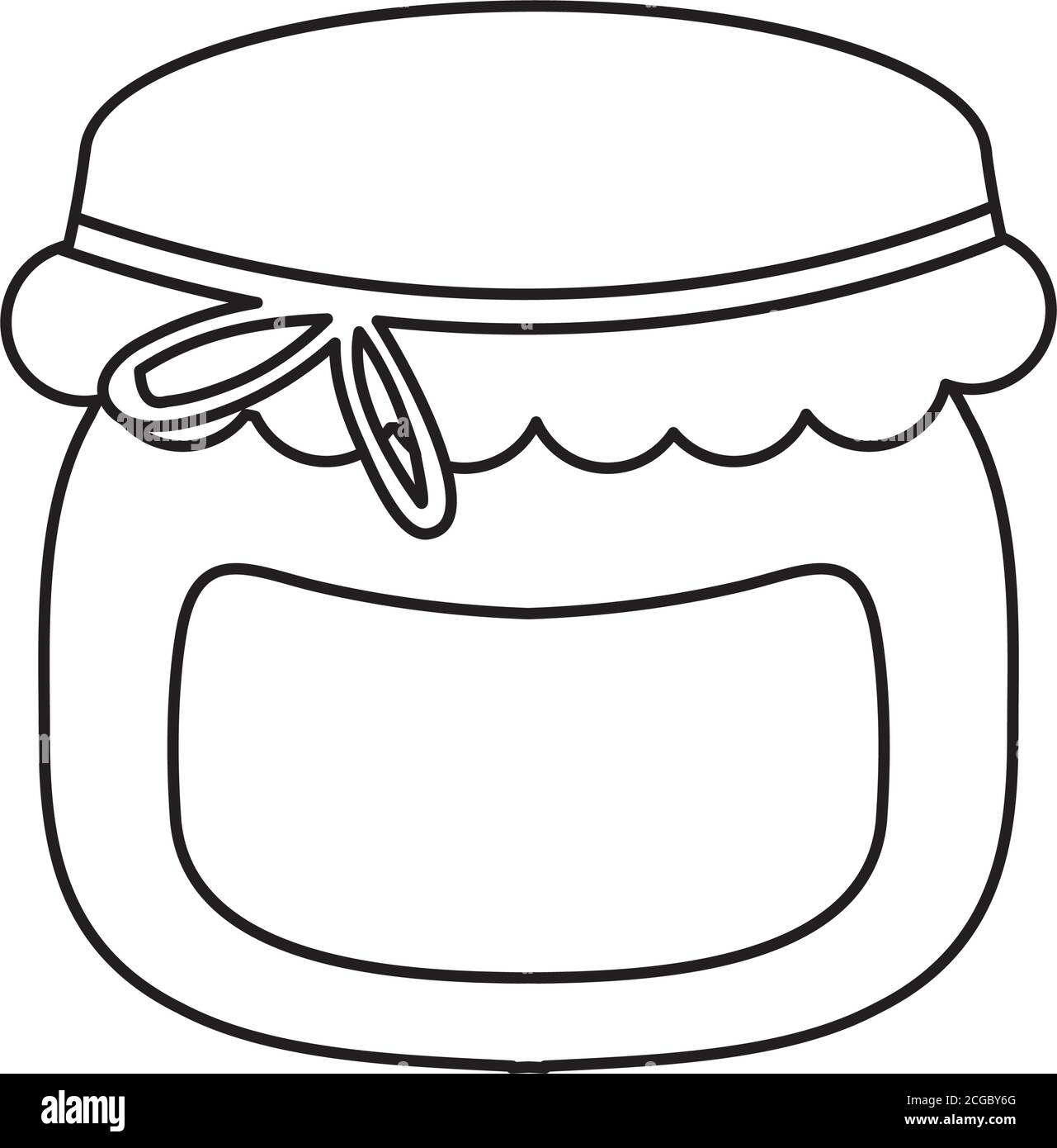 honey bottle icon over white background, line style, vector illustration Stock Vector