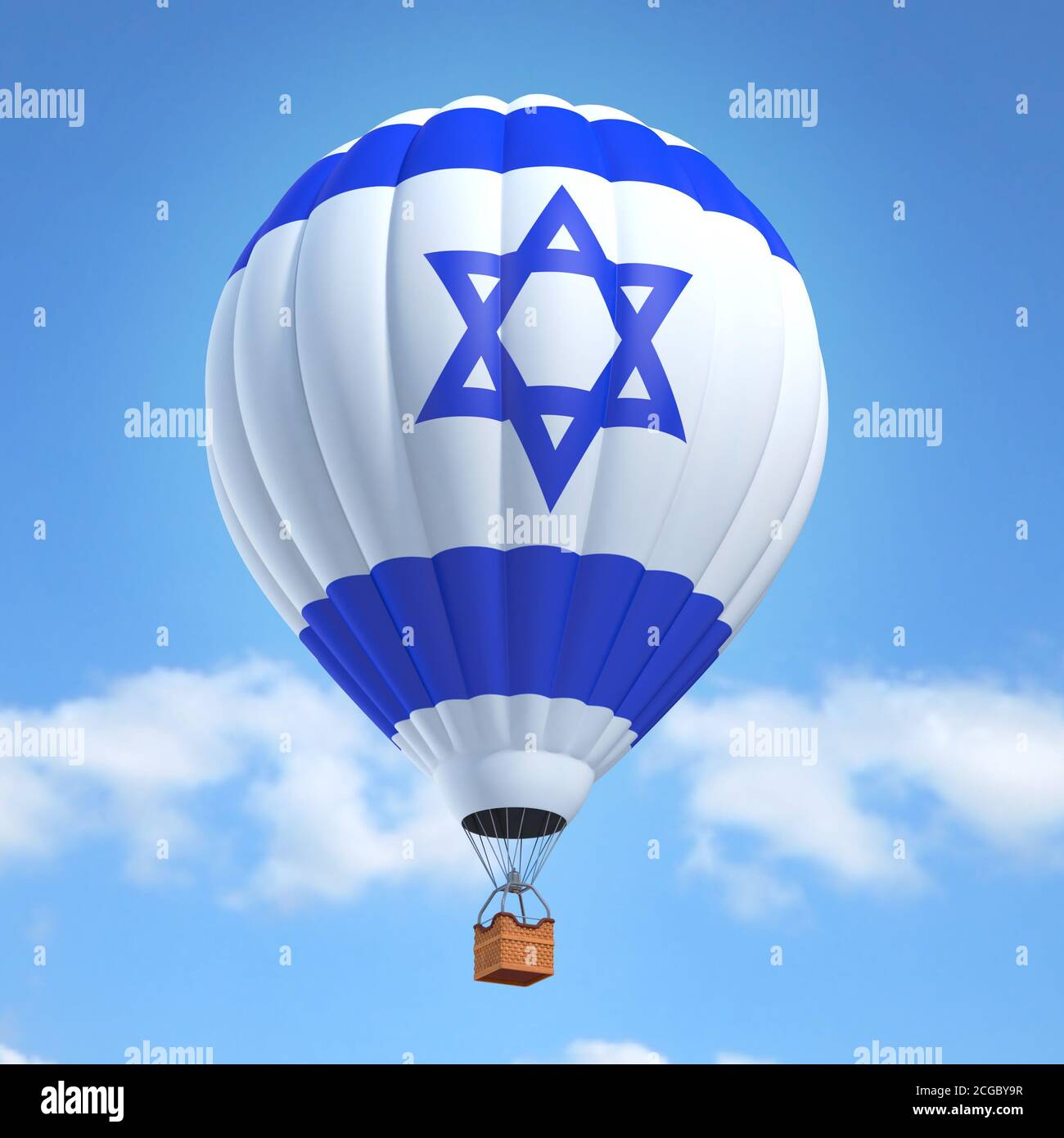 Hot air balloon with Israel flag Stock Photo