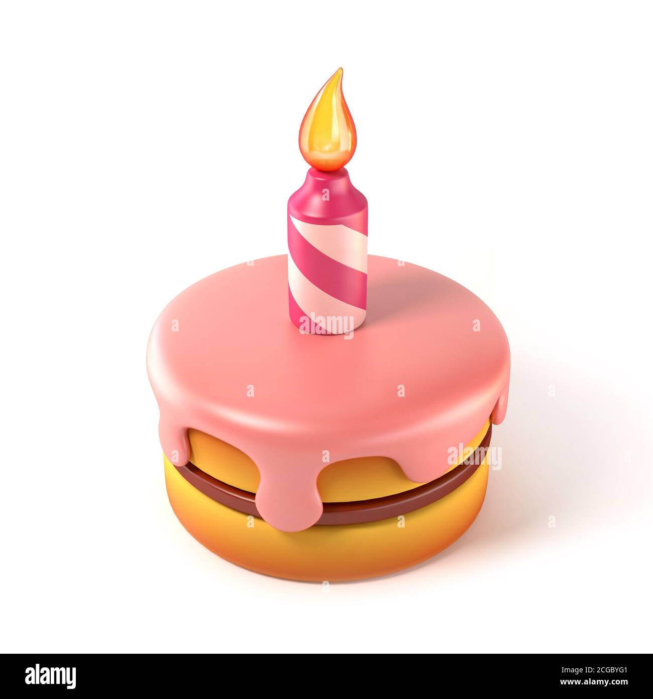 Little birthday cake 3d icon Stock Photo