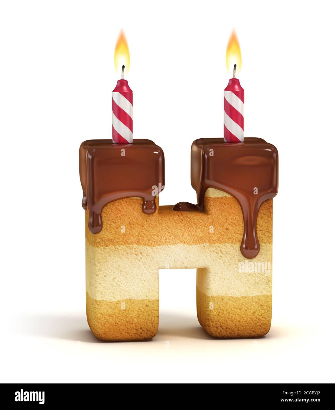 Birthday cake font letter H Stock Photo Alamy
