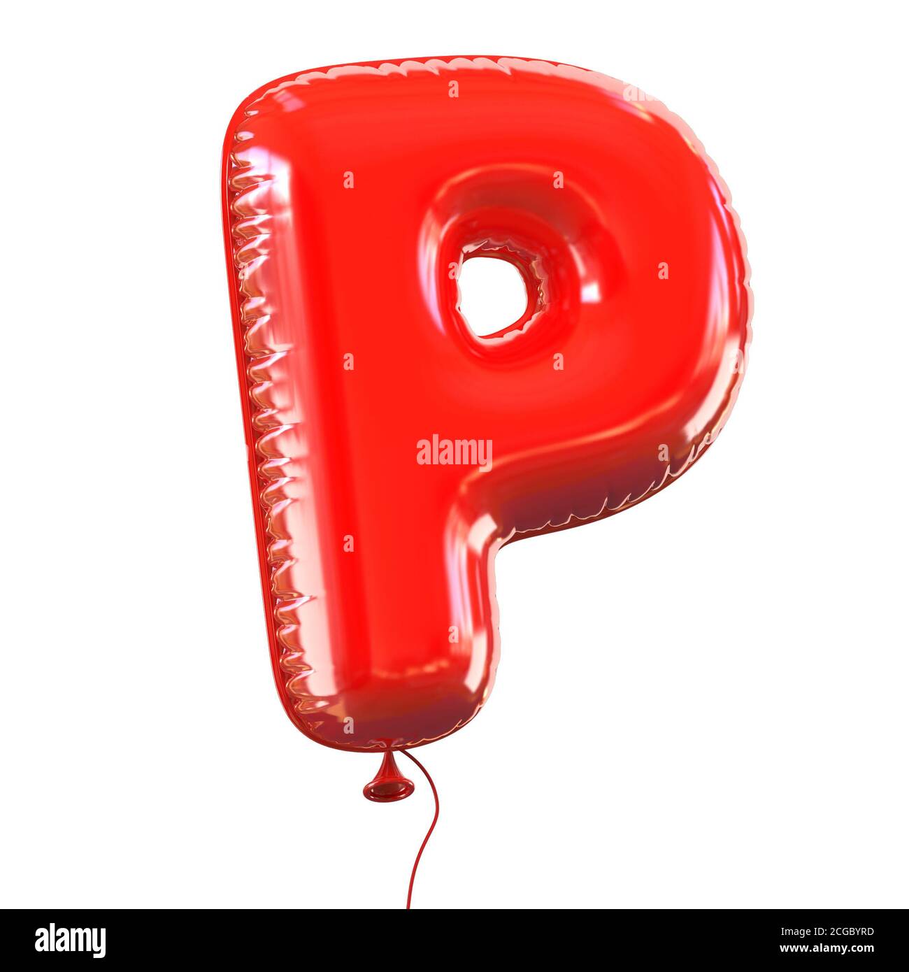 Red balloon font letter P Stock Photo
