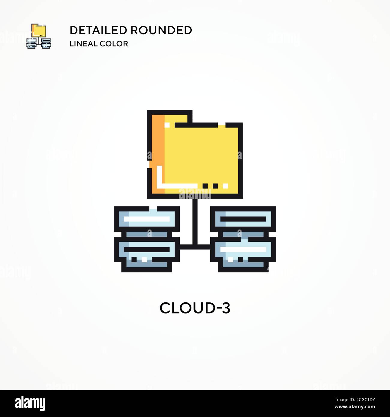 Cloud-3 vector icon. Modern vector illustration concepts. Easy to edit and customize. Stock Vector