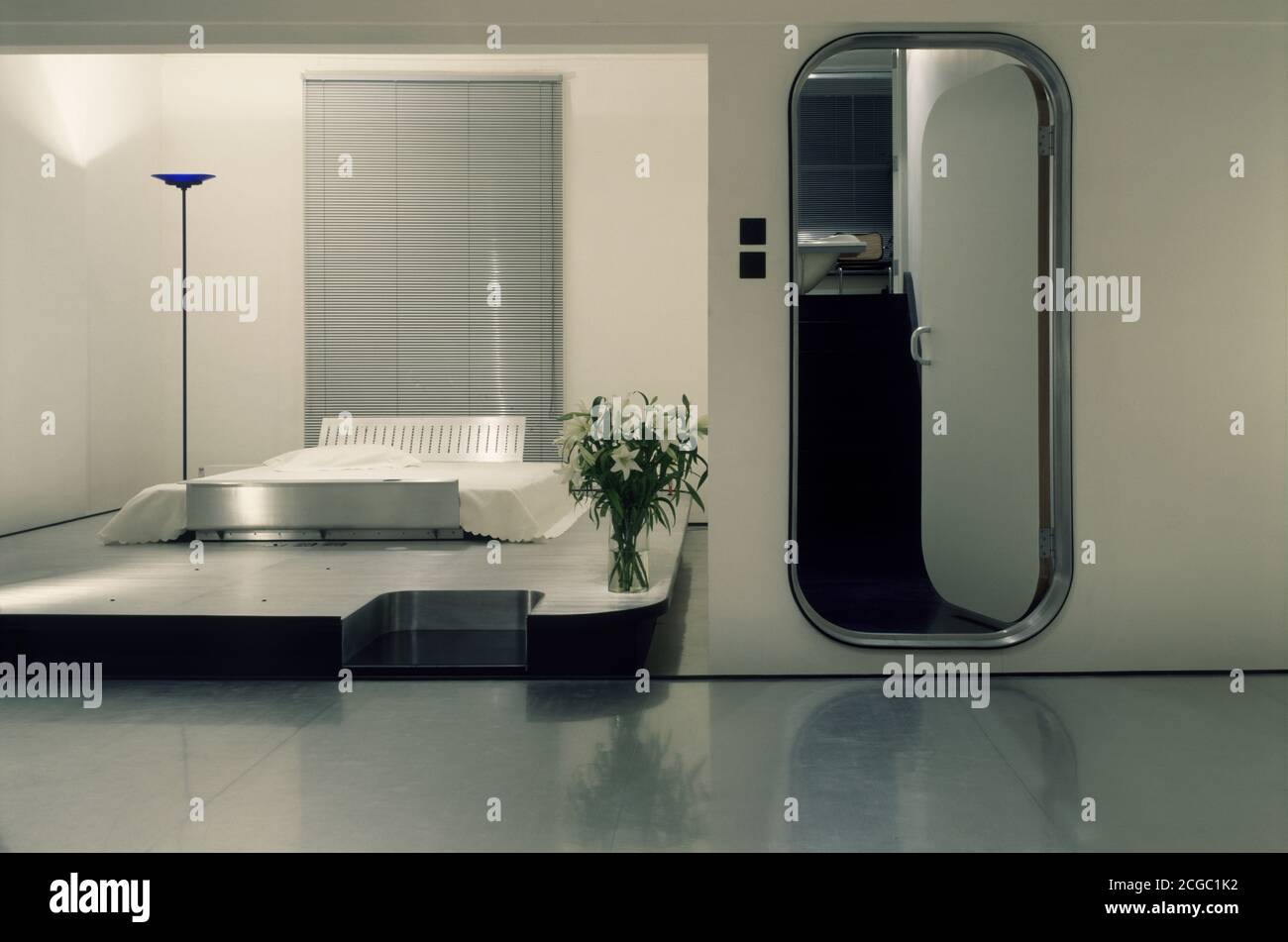 Interior View Of Project 118 Ds Flat London Uk Bedroom With Double Bed On Platform Stock Photo Alamy Interior View Of Project 118 Ds Flat London Uk Bedroom With Double Bed On Platform Stock Photo Alamy