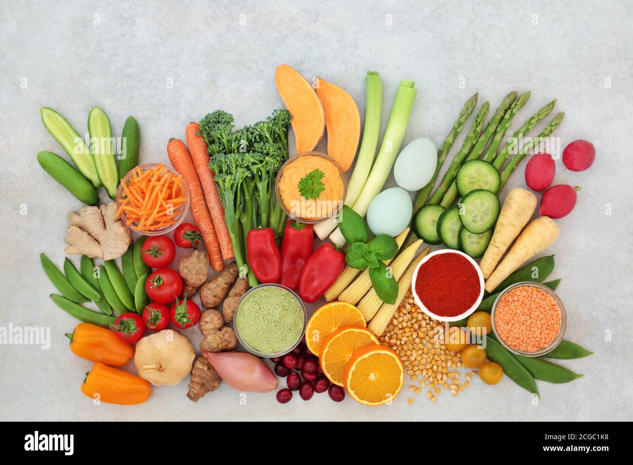 Healthy lifestyle vegetarian health food with vegetables, fruit