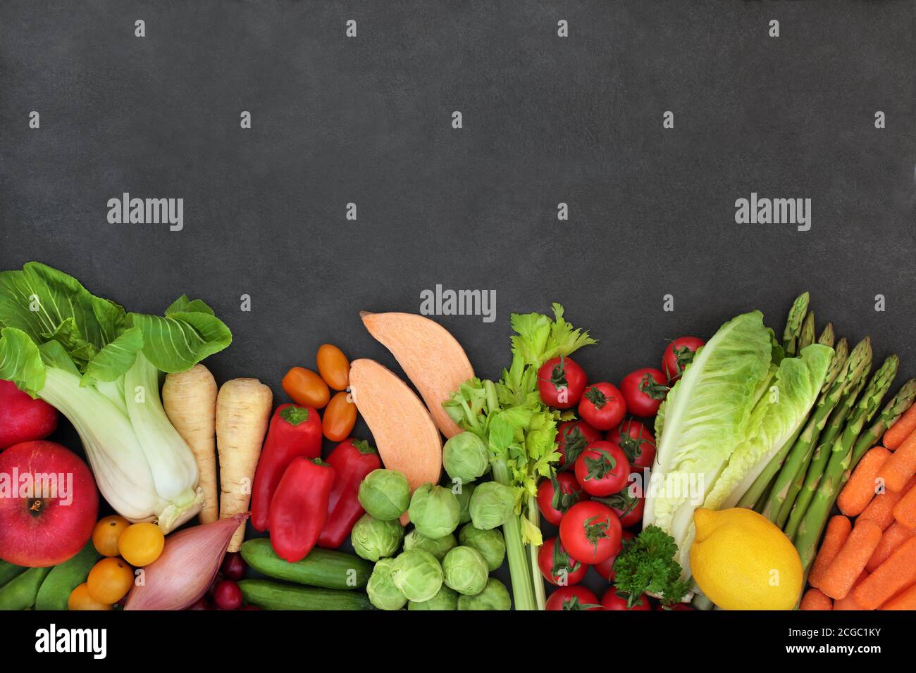 Organic fresh fruit & vegetables for a healthy diet high in