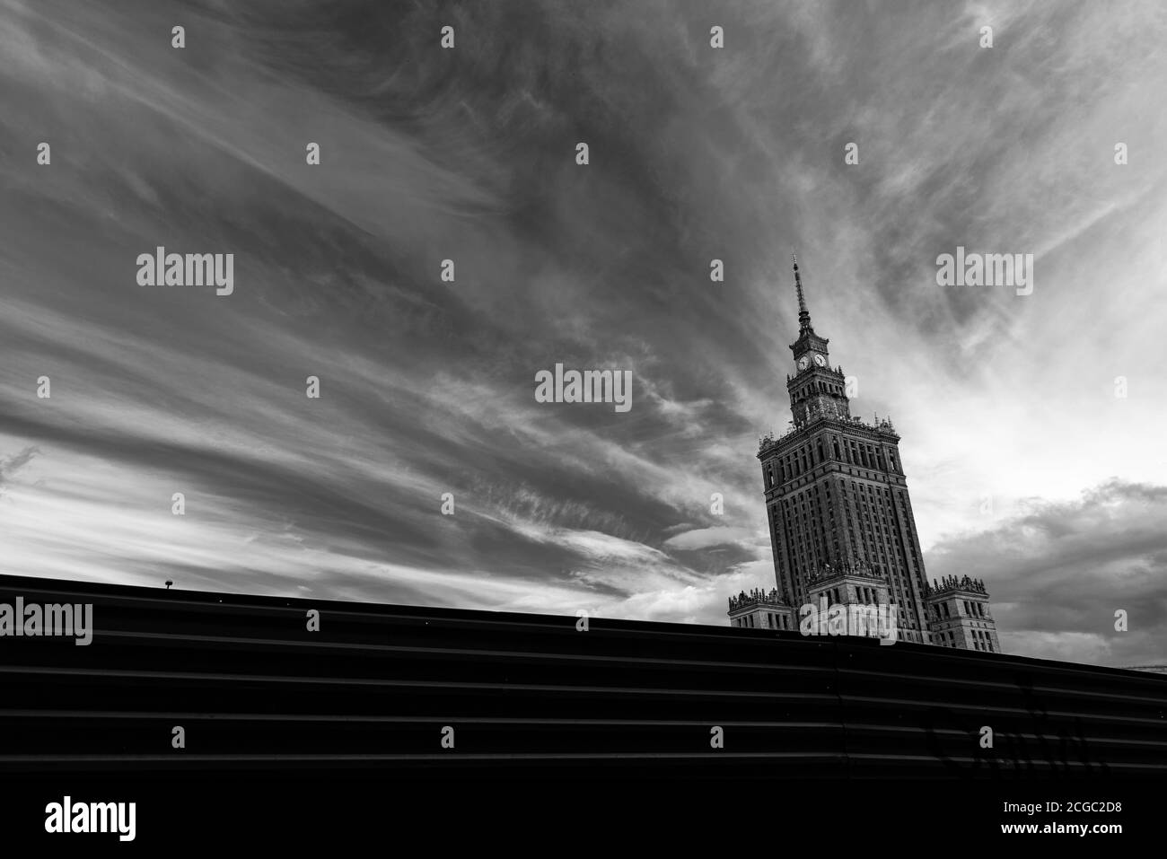 Exterior view of the Palace of Culture and Science building Warsaw, Poland was built in 1955. Stock Photo