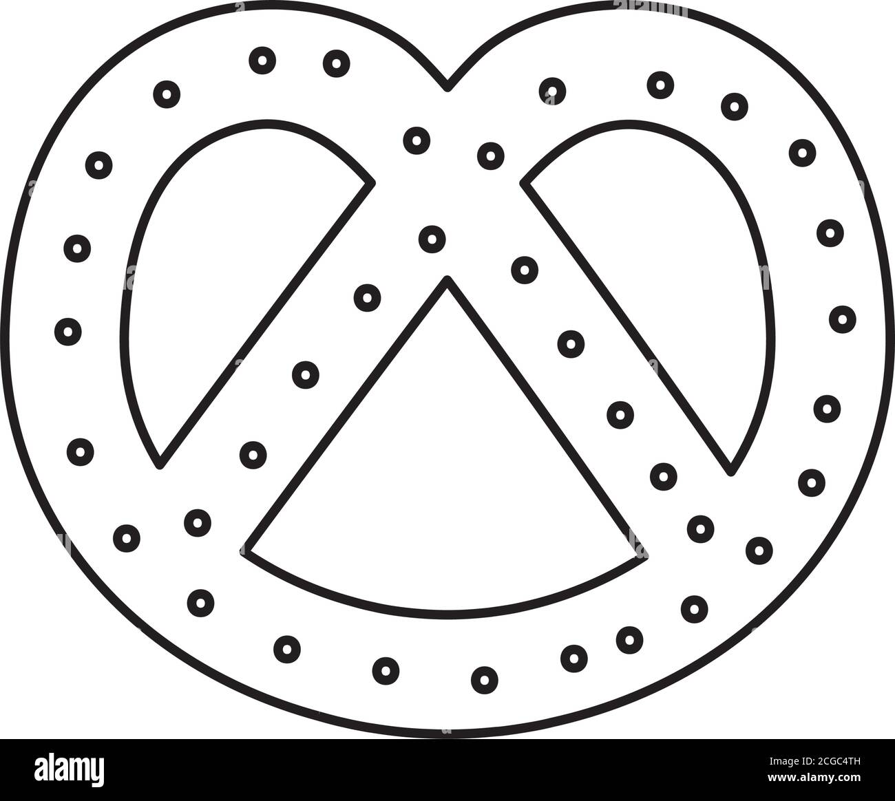 pretzel icon over white background, line style, vector illustration ...