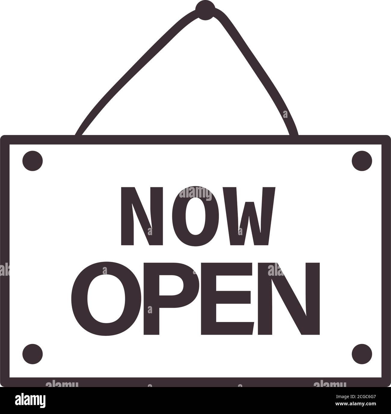 now open banner line style icon design of Shopping commerce and covid ...