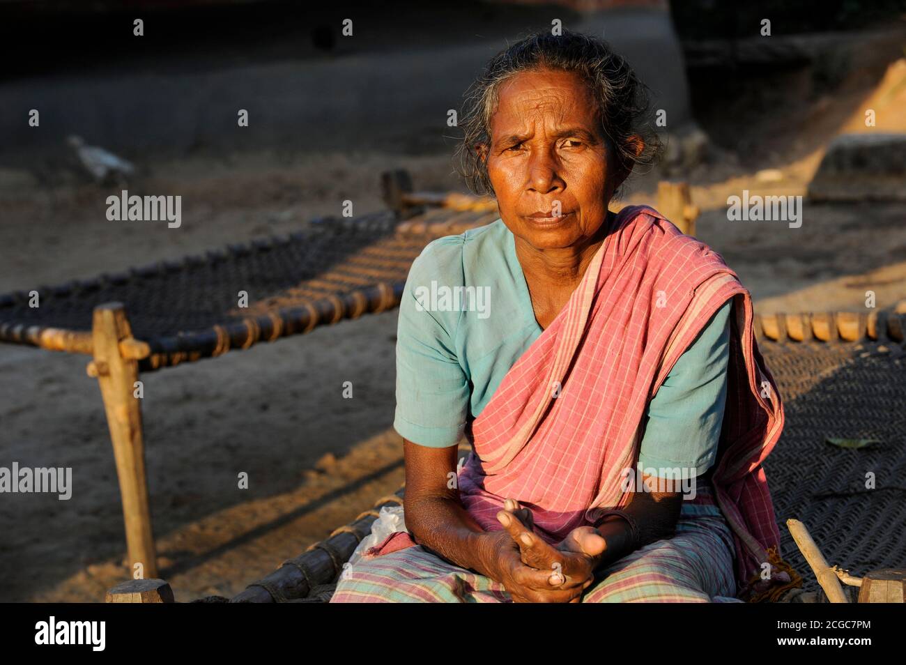 INDIA, Jharkhand, Chaibasa, Adivasi, Ho tribe / INDIEN, Jharkhand , Chaibasa , Dorf Surjabasa , Ho Ureinwohner Stock Photo