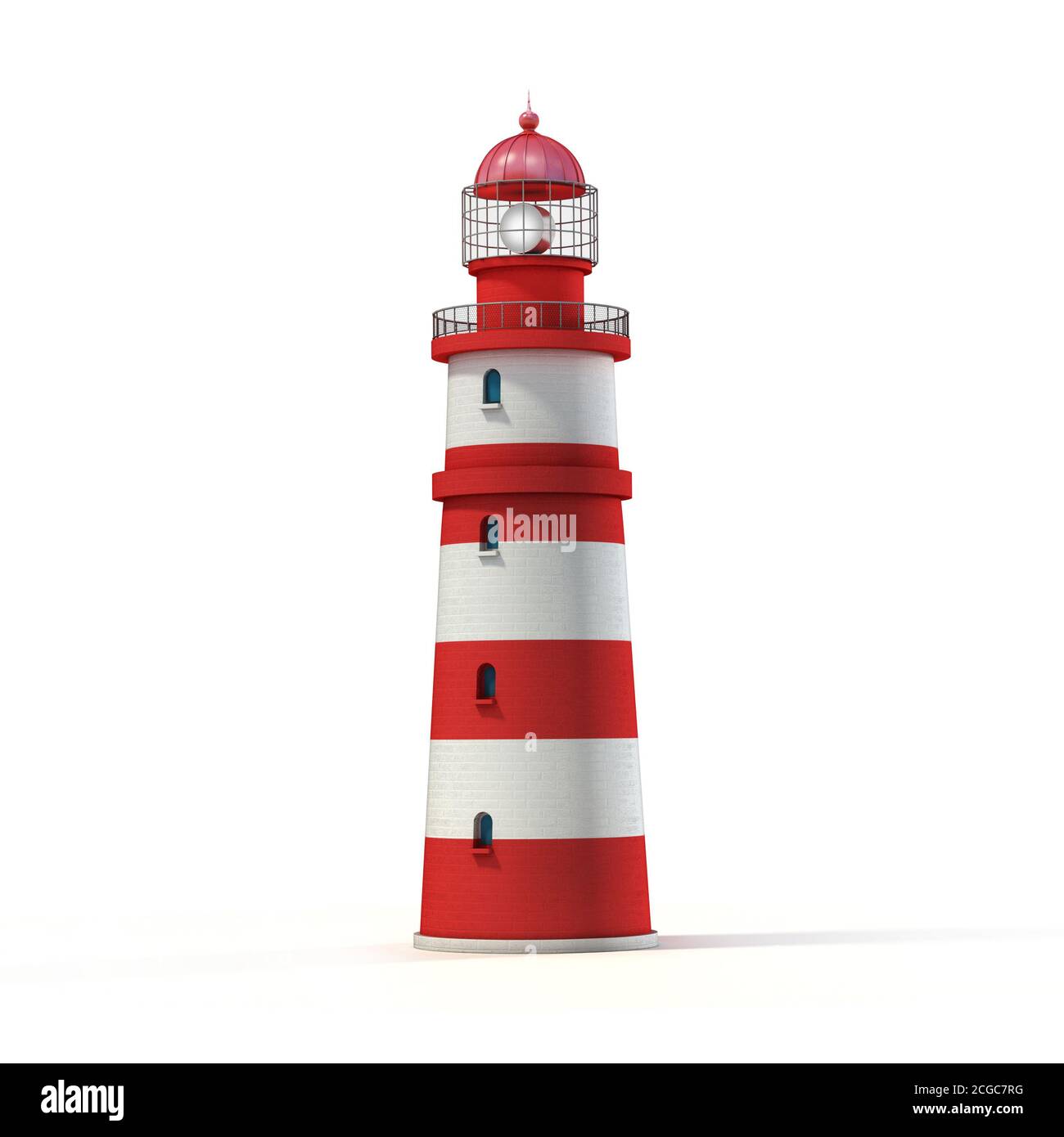 lighthouse on white background 3d illustration Stock Photo - Alamy