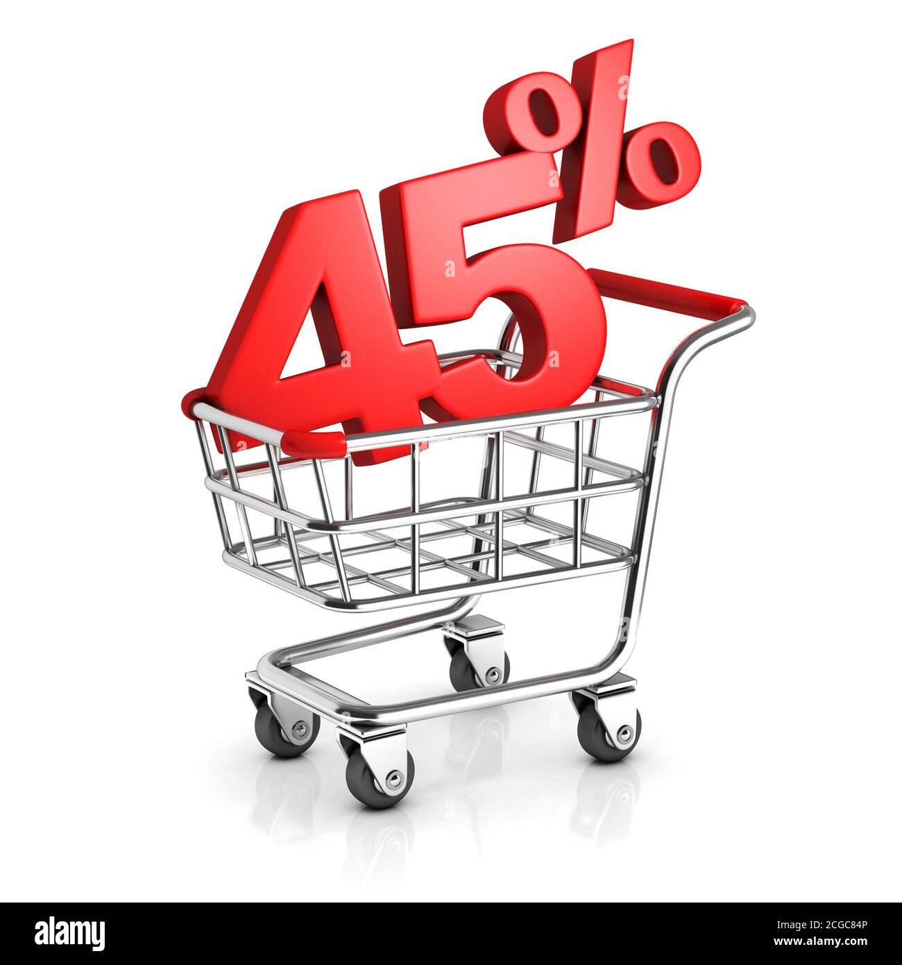 45 percent discount in shopping cart Stock Photo - Alamy