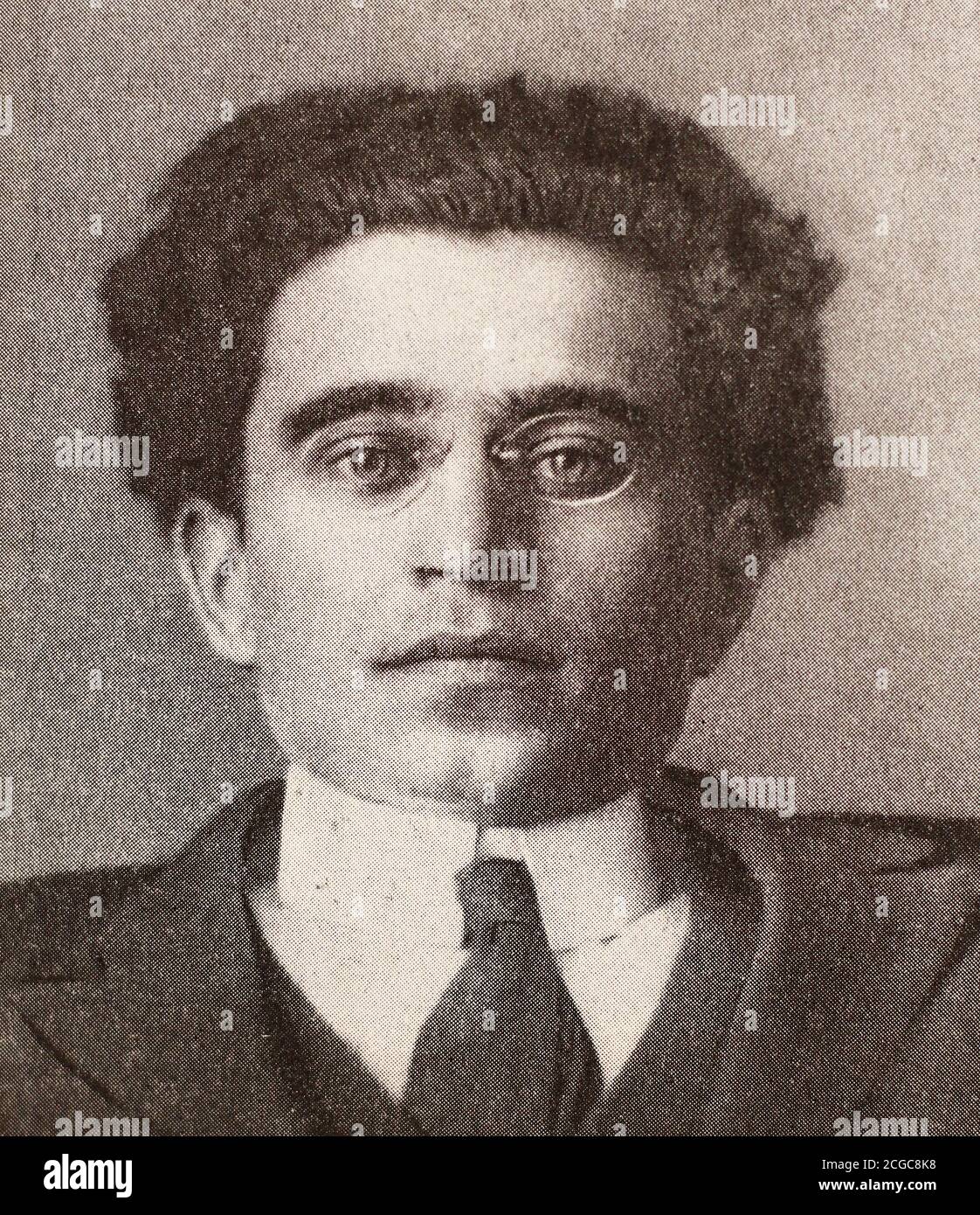 Antonio Francesco Gramsci. Photo of 1922. Antonio Francesco Gramsci (22 January 1891 – 27 April 1937) was an Italian Marxist writer and politician. He wrote on philosophy, political theory, sociology, history and linguistics. He was a founding member and one-time leader of the Communist Party of Italy and was imprisoned by Benito Mussolini's Fascist regime. Gramsci wrote more than 30 notebooks and 3,000 pages of history and analysis during his imprisonment. Stock Photo