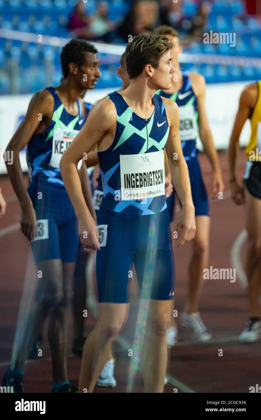 OSTRAVA, CZECH REPUBLIC, SEPTEMBER. 8. 2020: Jakob Ingebrigtsen Norwegian  middle-distance runner in Nike singlet before 1500 meters race Stock Photo  - Alamy