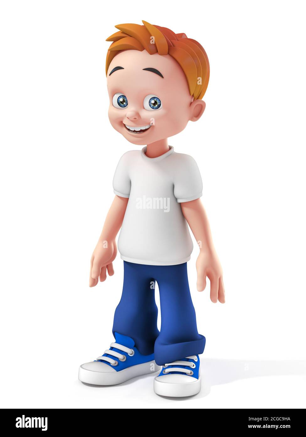 Young Boy Stylized Cartoon Character, School Kid 3D Rendering Stock Photo -  Alamy