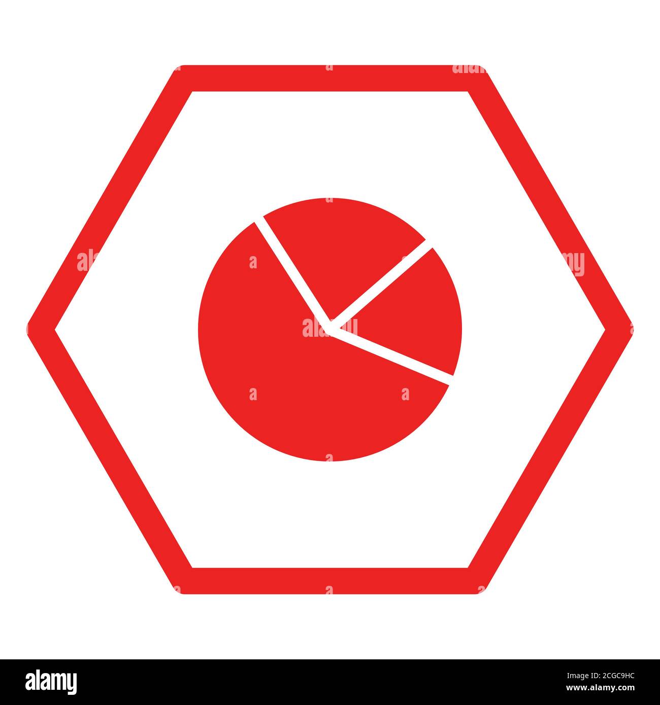 Pie chart and hexagon Stock Photo Alamy