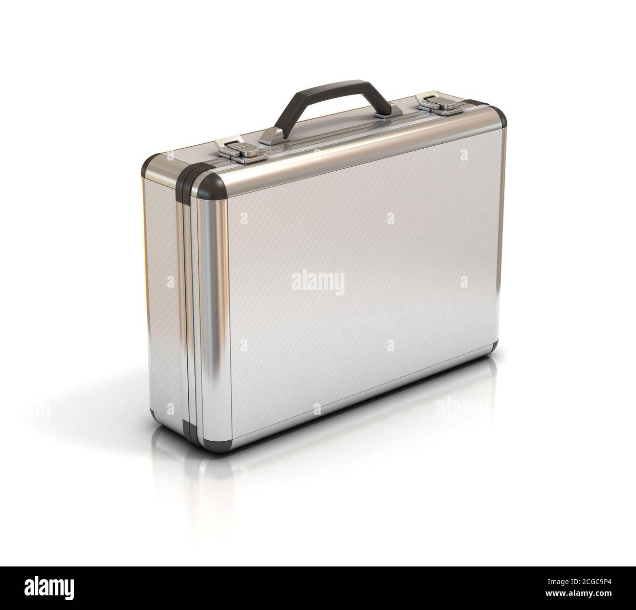 metallic suitcase briefcase isolated on white Stock Photo Alamy