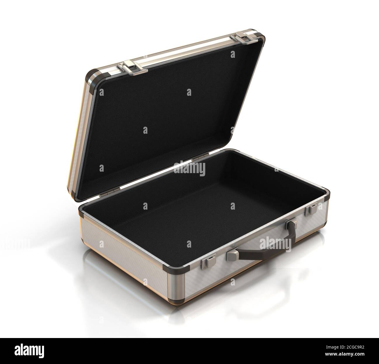 empty open briefcase 3d rendering Stock Photo Alamy