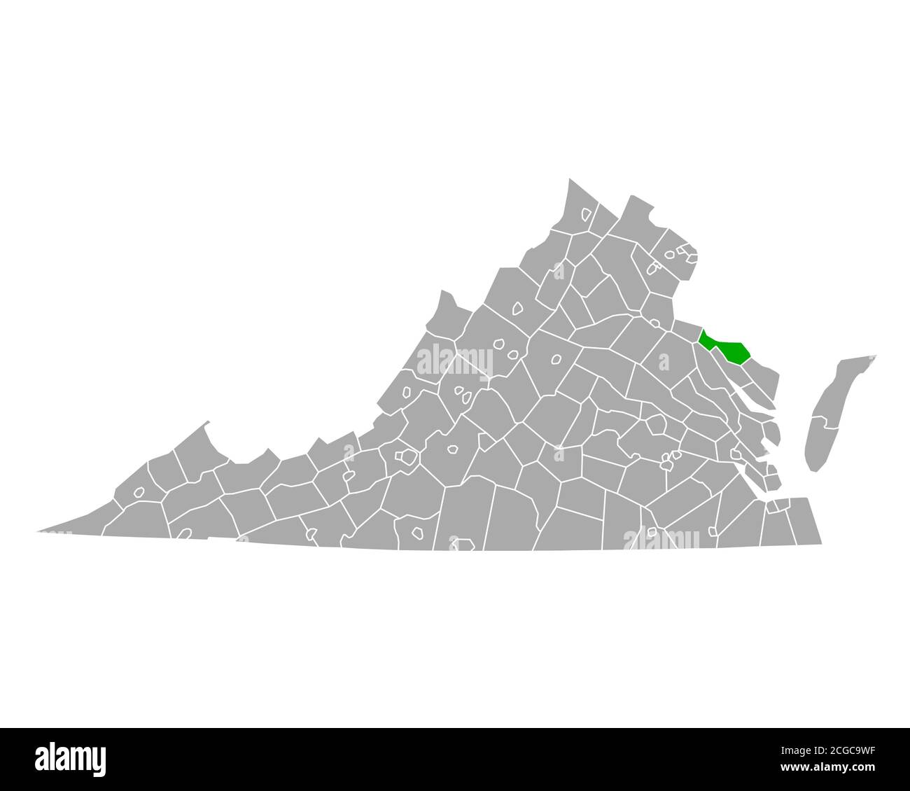 Westmoreland County Virginia Map Map Of Westmoreland In Virginia Stock Photo - Alamy