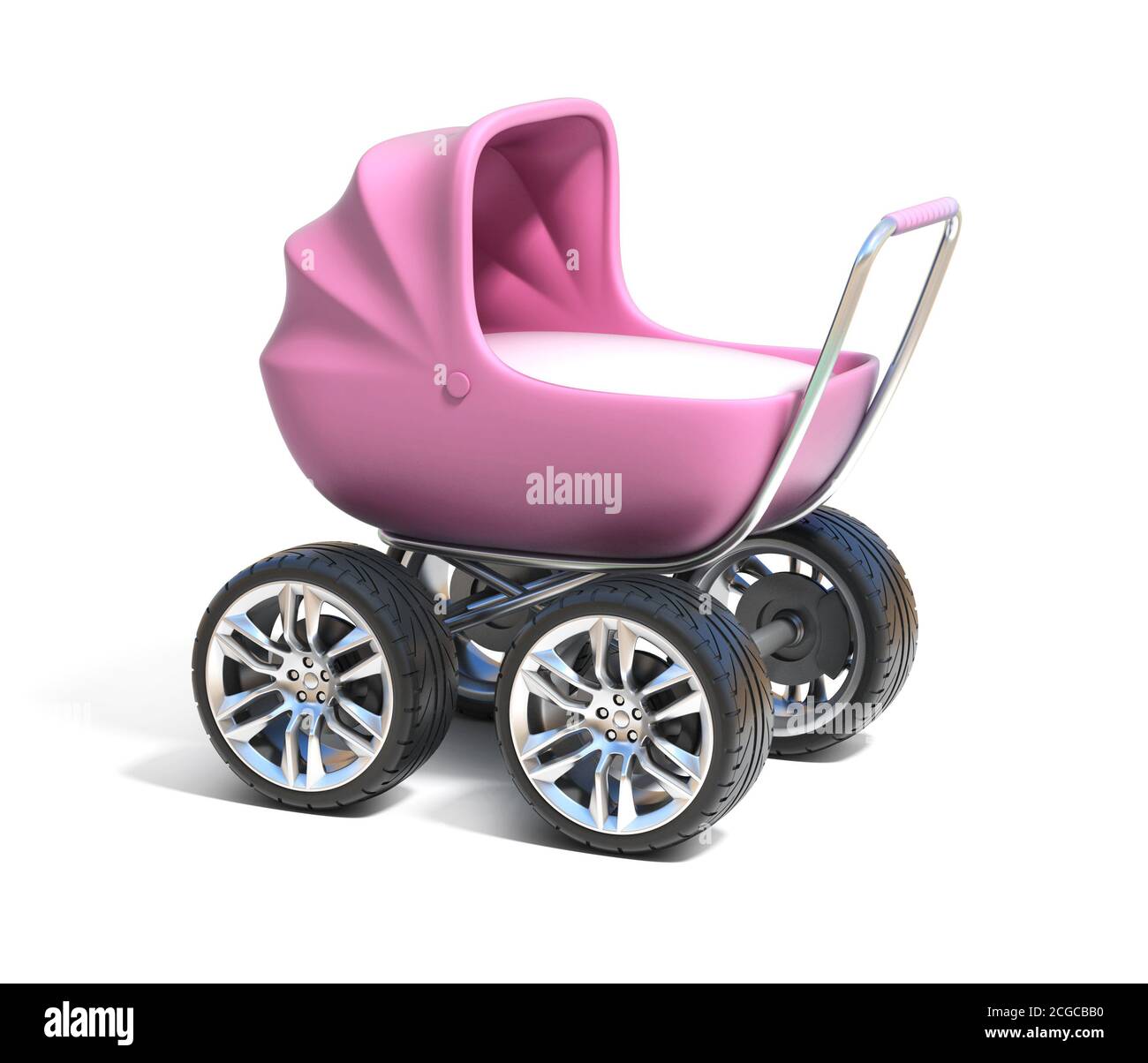 baby carriage with sport car wheels Stock Photo Alamy