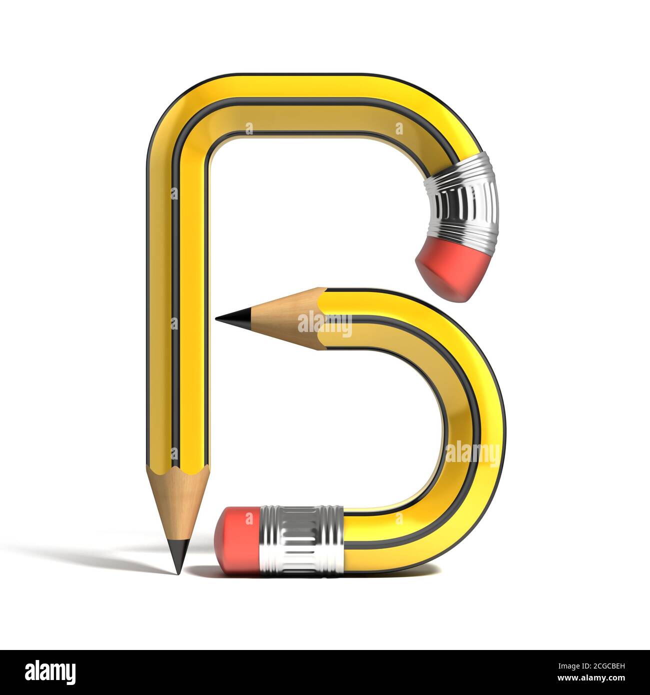 Pencil 3d Font Letter B Stock Photo - Alamy