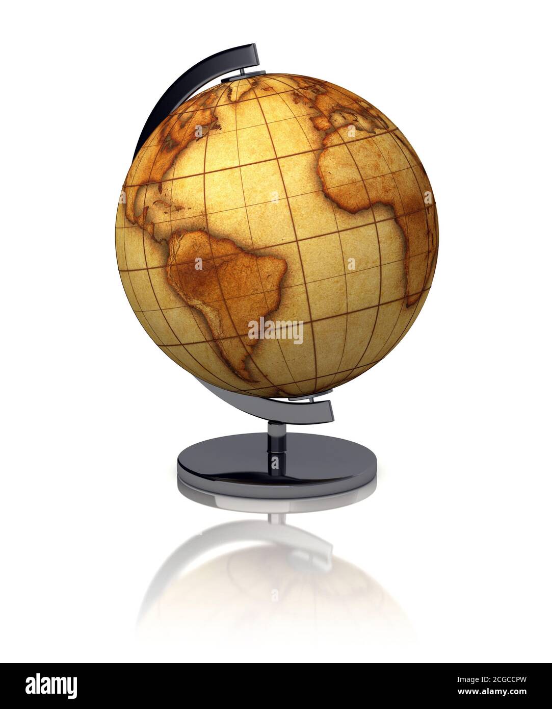 old map globe 3d rendering Stock Photo