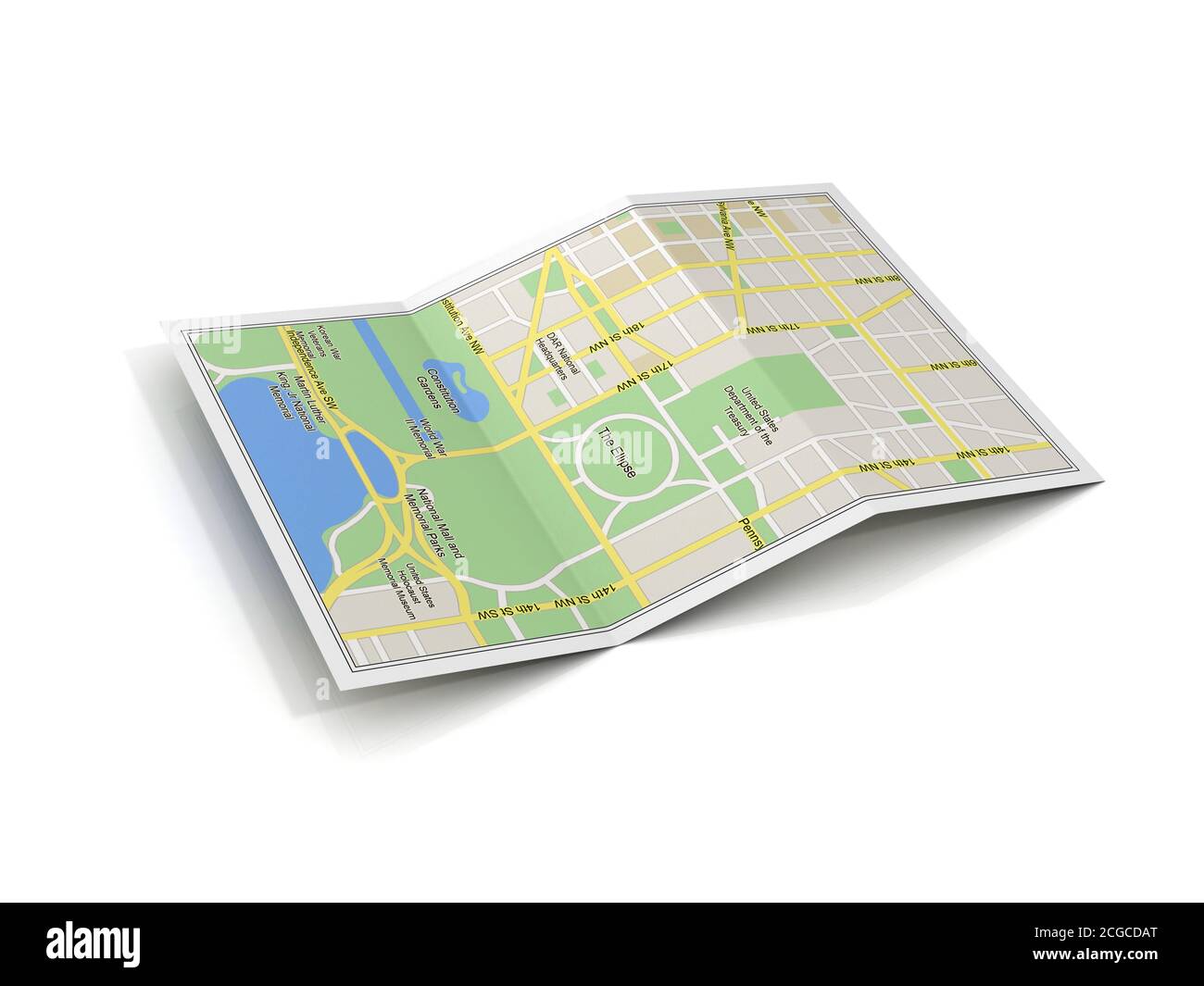 city map on white background 3d illustration Stock Photo - Alamy