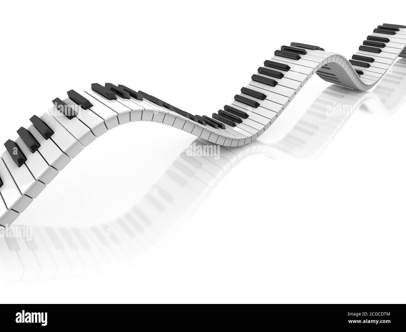 abstract piano keyboard wave 3d rendering Stock Photo
