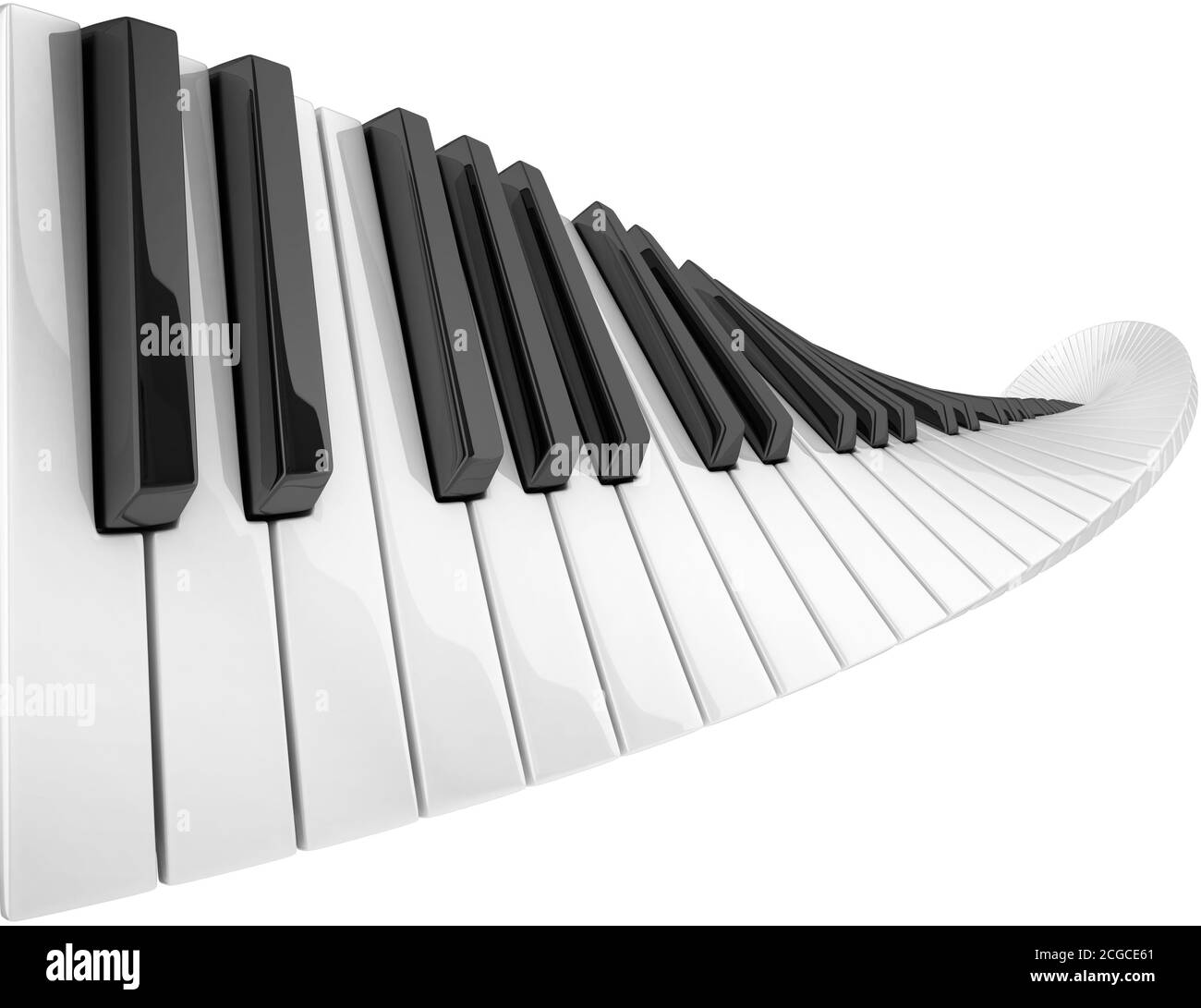 abstract piano keyboard wave 3d rendering Stock Photo