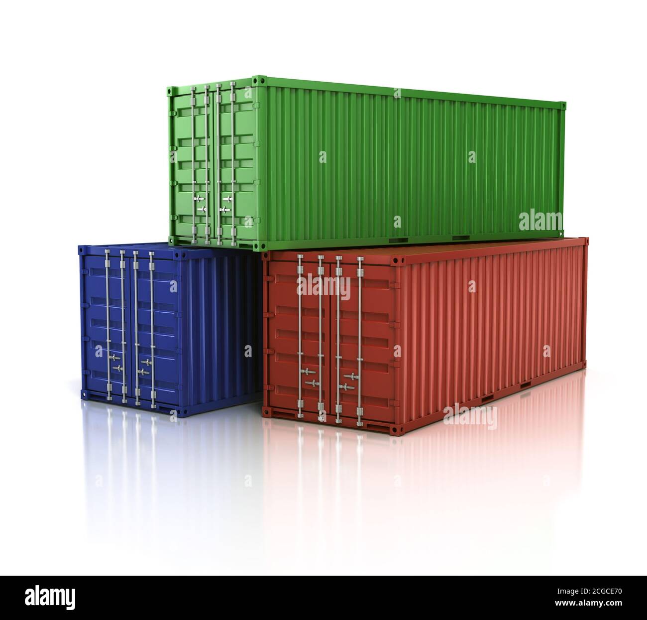 stack of freight containers 3d rendering Stock Photo