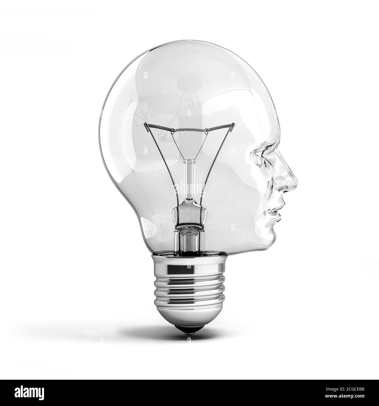 human head light bulb 3d illustration Stock Photo Alamy