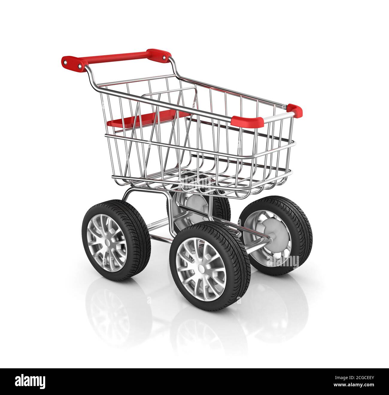 Shopping cart big wheels isolated Cut Out Stock Images & Pictures Alamy